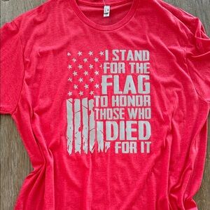 Red Patriotic Graphic Tee - Military support - Made in the USA 🇺🇸